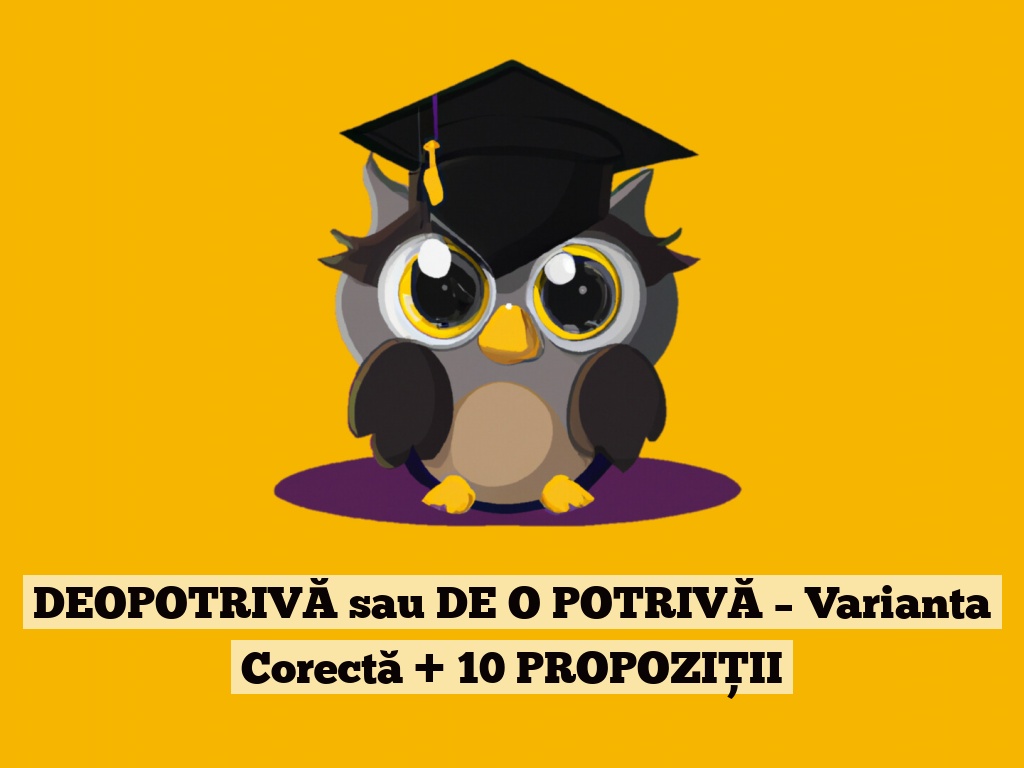 DEOPOTRIVĂ sau DE O POTRIVĂ – Varianta Corectă + 10 PROPOZIȚII