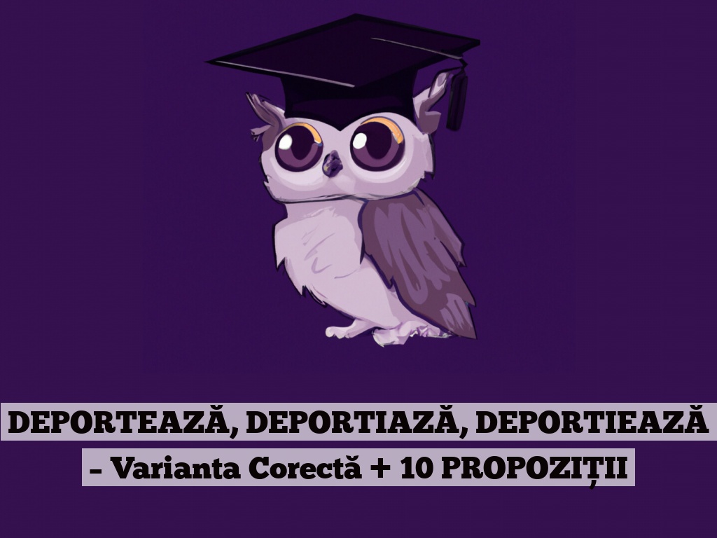 DEPORTEAZĂ, DEPORTIAZĂ, DEPORTIEAZĂ – Varianta Corectă + 10 PROPOZIȚII