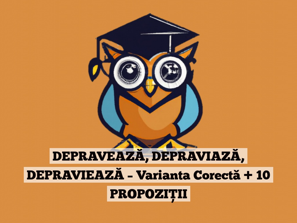 DEPRAVEAZĂ, DEPRAVIAZĂ, DEPRAVIEAZĂ – Varianta Corectă + 10 PROPOZIȚII