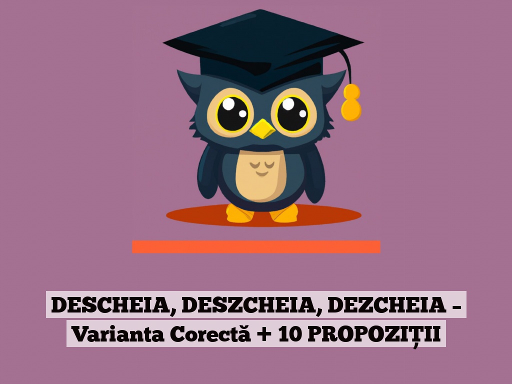 DESCHEIA, DESZCHEIA, DEZCHEIA – Varianta Corectă + 10 PROPOZIȚII