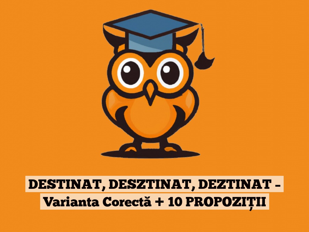 DESTINAT, DESZTINAT, DEZTINAT – Varianta Corectă + 10 PROPOZIȚII