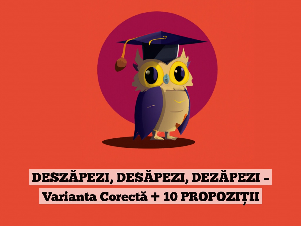 DESZĂPEZI, DESĂPEZI, DEZĂPEZI – Varianta Corectă + 10 PROPOZIȚII