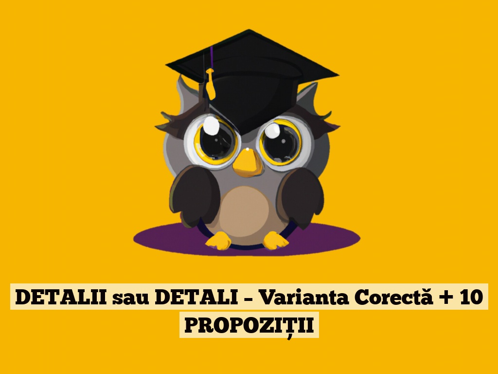 DETALII sau DETALI – Varianta Corectă + 10 PROPOZIȚII