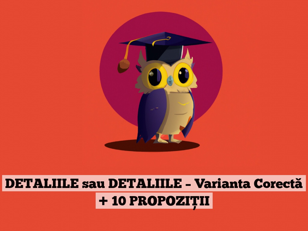 DETALIILE sau DETALIILE – Varianta Corectă + 10 PROPOZIȚII