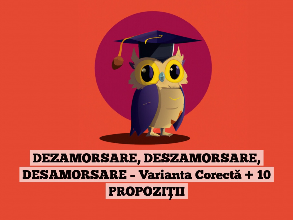 DEZAMORSARE, DESZAMORSARE, DESAMORSARE – Varianta Corectă + 10 PROPOZIȚII