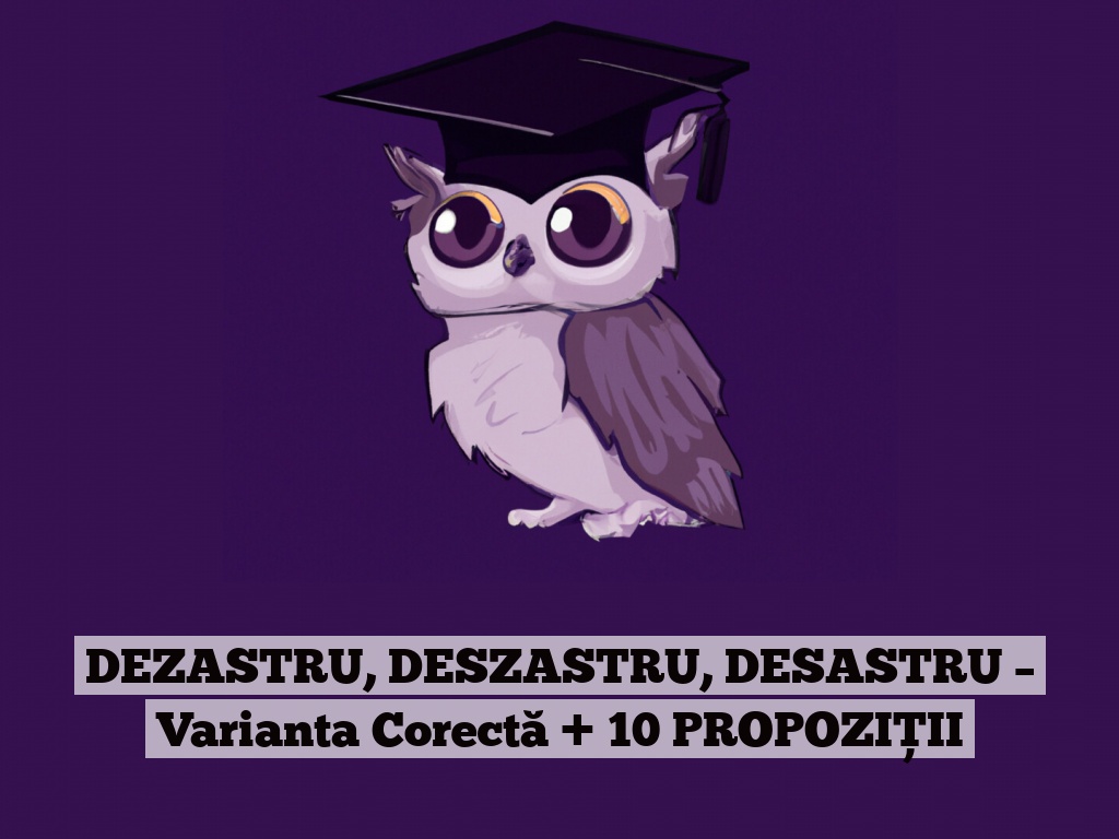 DEZASTRU, DESZASTRU, DESASTRU – Varianta Corectă + 10 PROPOZIȚII