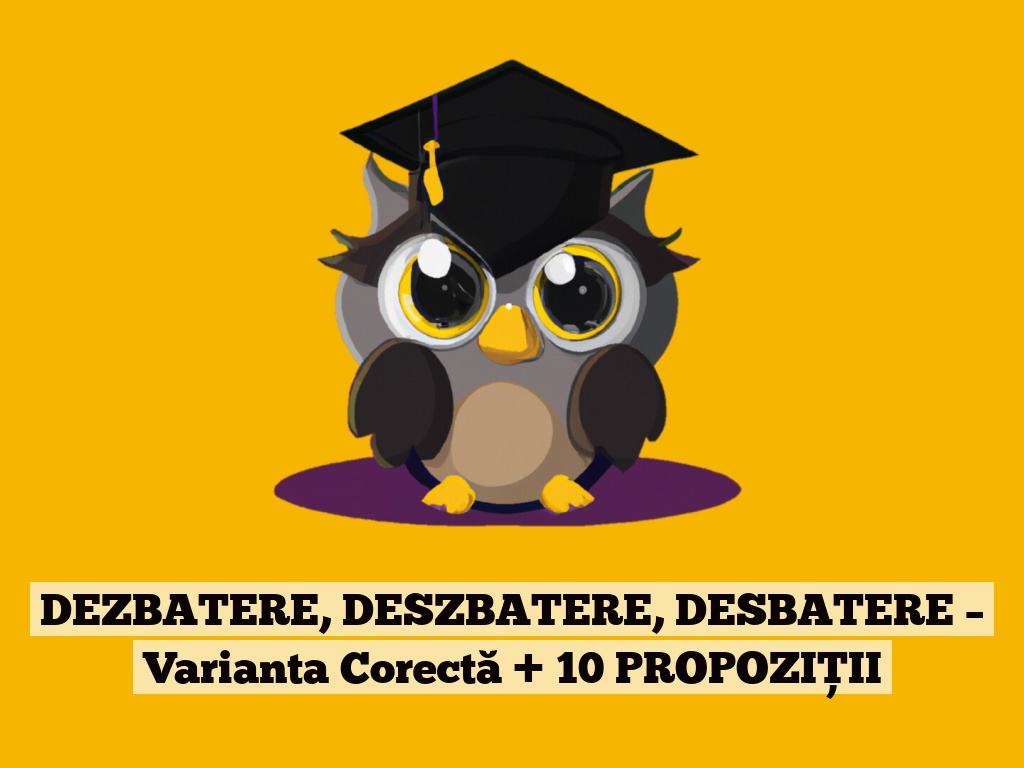 DEZBATERE, DESZBATERE, DESBATERE – Varianta Corectă + 10 PROPOZIȚII