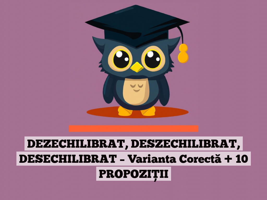 DEZECHILIBRAT, DESZECHILIBRAT, DESECHILIBRAT – Varianta Corectă + 10 PROPOZIȚII