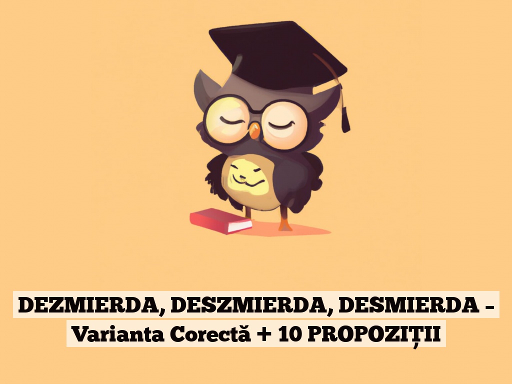 DEZMIERDA, DESZMIERDA, DESMIERDA – Varianta Corectă + 10 PROPOZIȚII