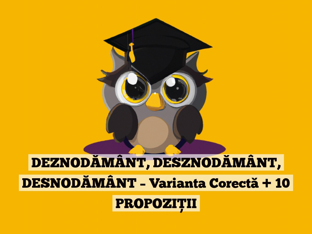 DEZNODĂMÂNT, DESZNODĂMÂNT, DESNODĂMÂNT – Varianta Corectă + 10 PROPOZIȚII