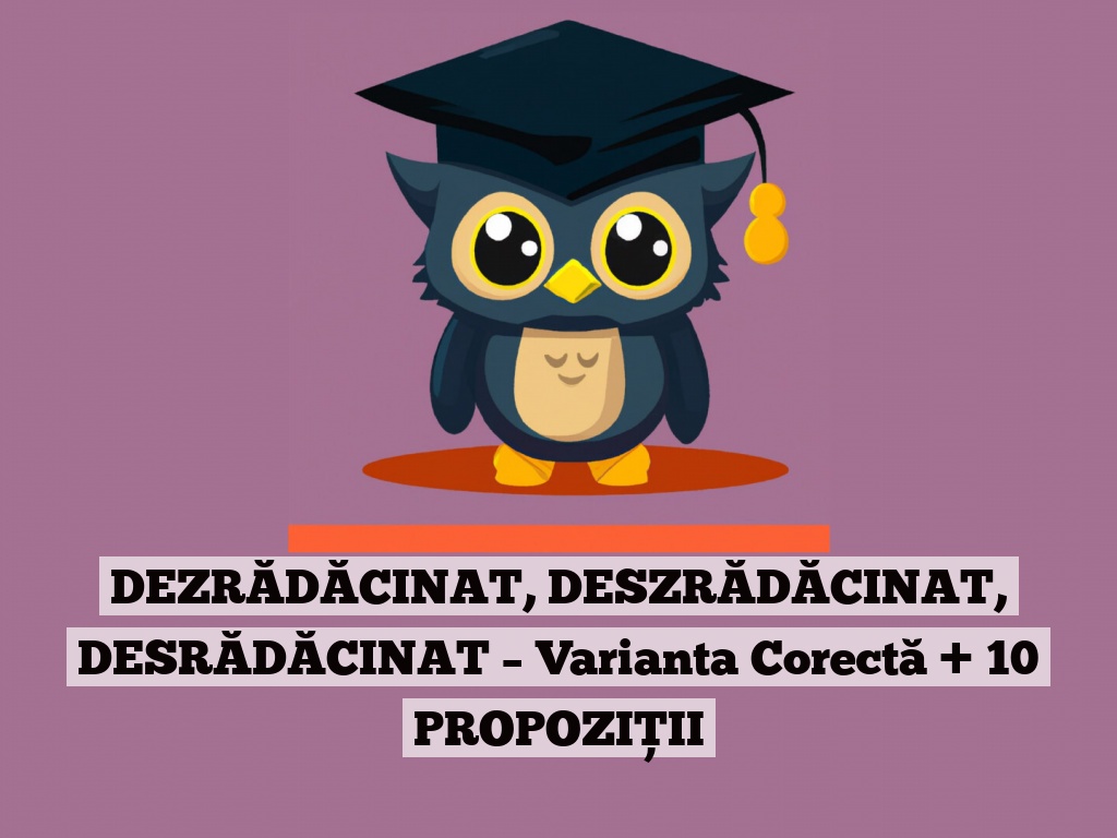 DEZRĂDĂCINAT, DESZRĂDĂCINAT, DESRĂDĂCINAT – Varianta Corectă + 10 PROPOZIȚII