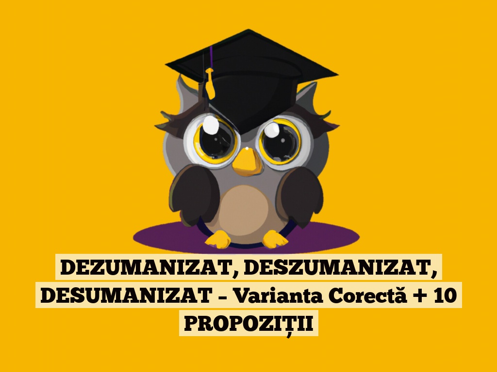 DEZUMANIZAT, DESZUMANIZAT, DESUMANIZAT – Varianta Corectă + 10 PROPOZIȚII