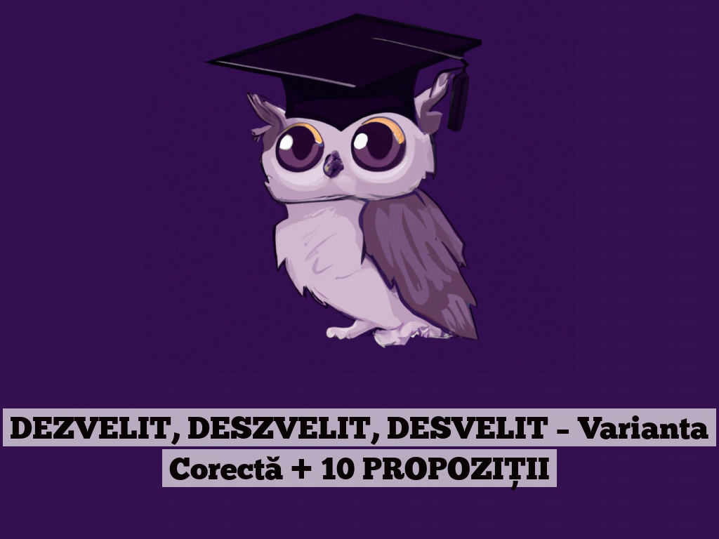 DEZVELIT, DESZVELIT, DESVELIT – Varianta Corectă + 10 PROPOZIȚII