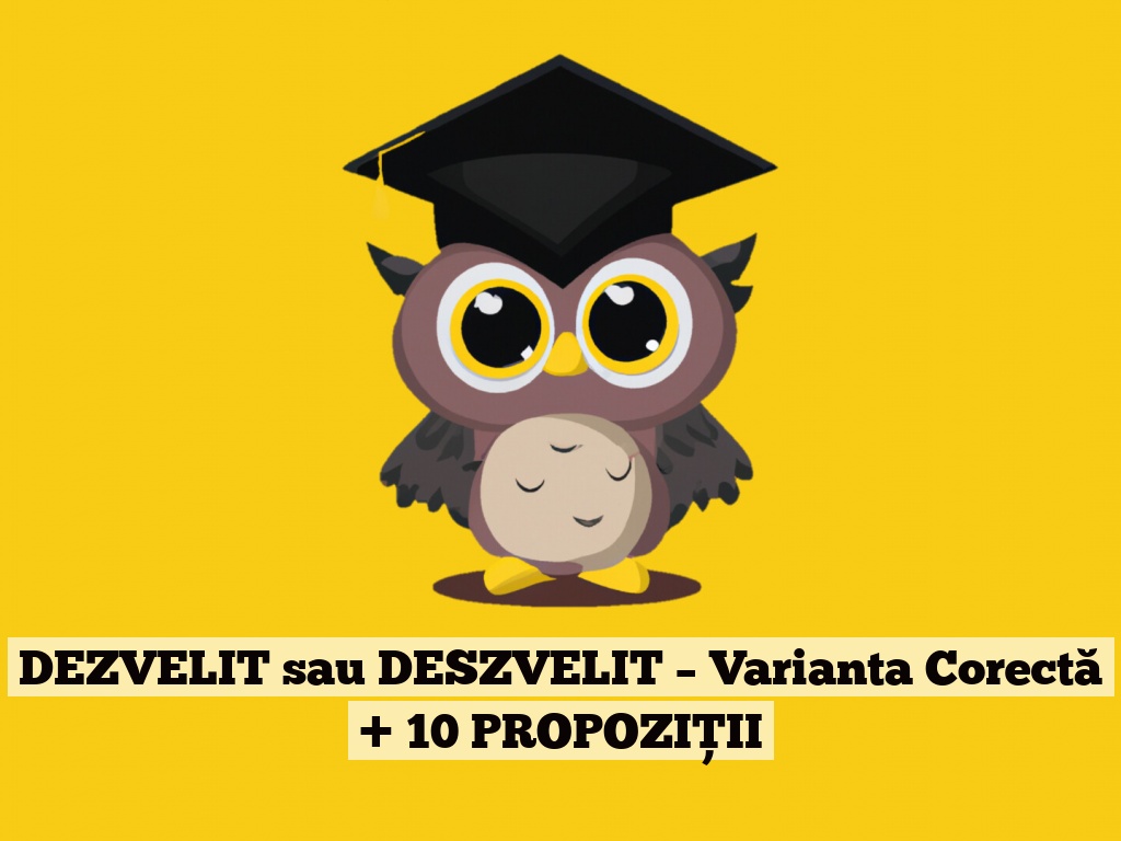 DEZVELIT sau DESZVELIT – Varianta Corectă + 10 PROPOZIȚII