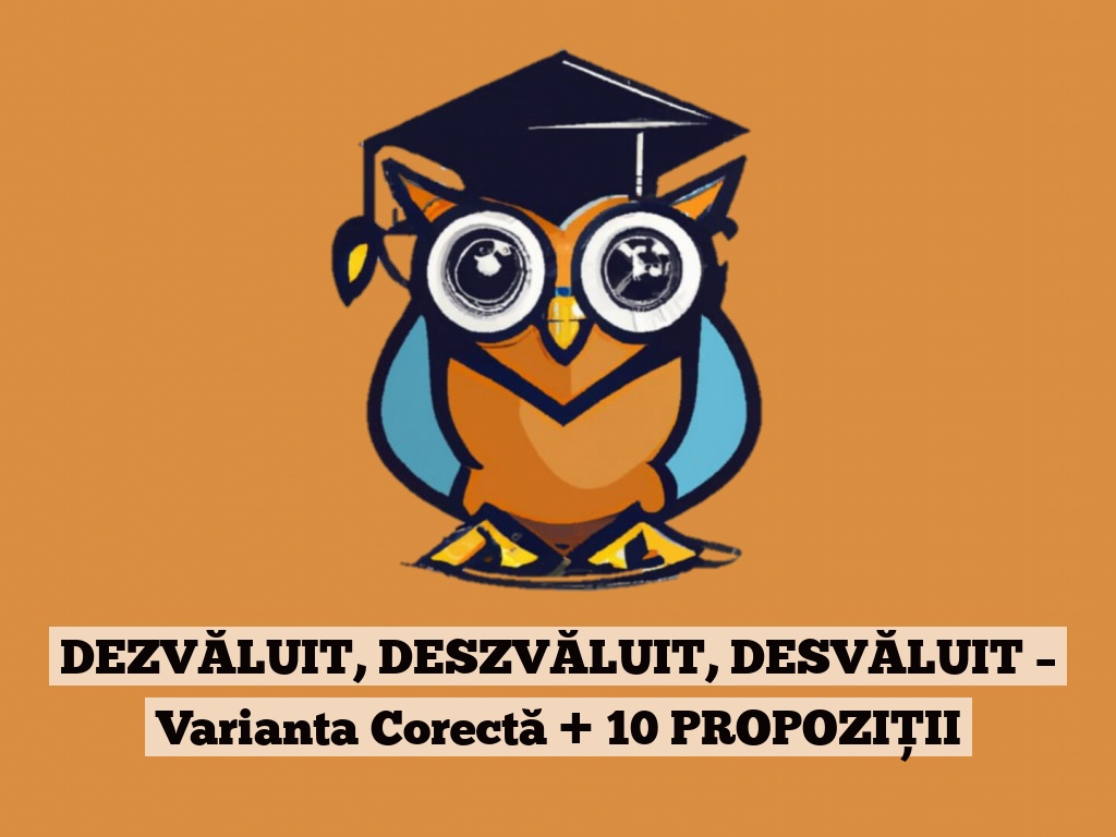 DEZVĂLUIT, DESZVĂLUIT, DESVĂLUIT – Varianta Corectă + 10 PROPOZIȚII