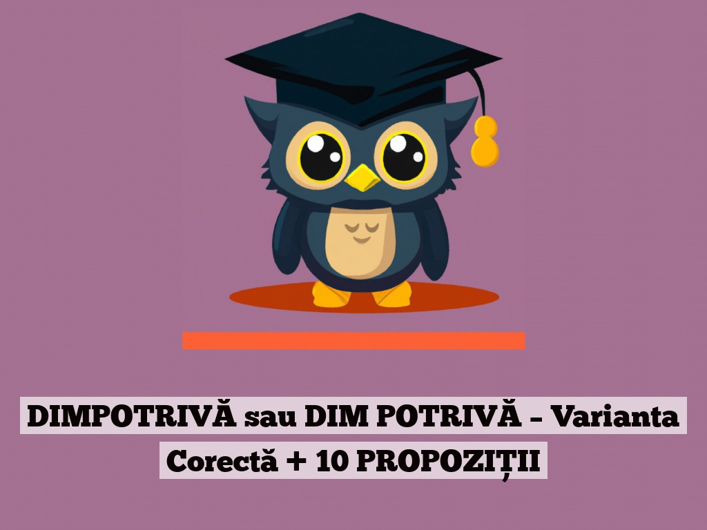 DIMPOTRIVĂ sau DIM POTRIVĂ – Varianta Corectă + 10 PROPOZIȚII