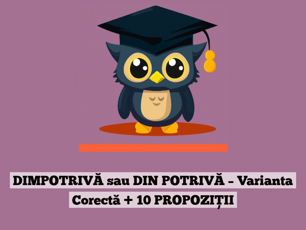 DIMPOTRIVĂ sau DIN POTRIVĂ – Varianta Corectă + 10 PROPOZIȚII