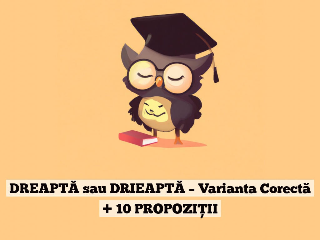 DREAPTĂ sau DRIEAPTĂ – Varianta Corectă + 10 PROPOZIȚII