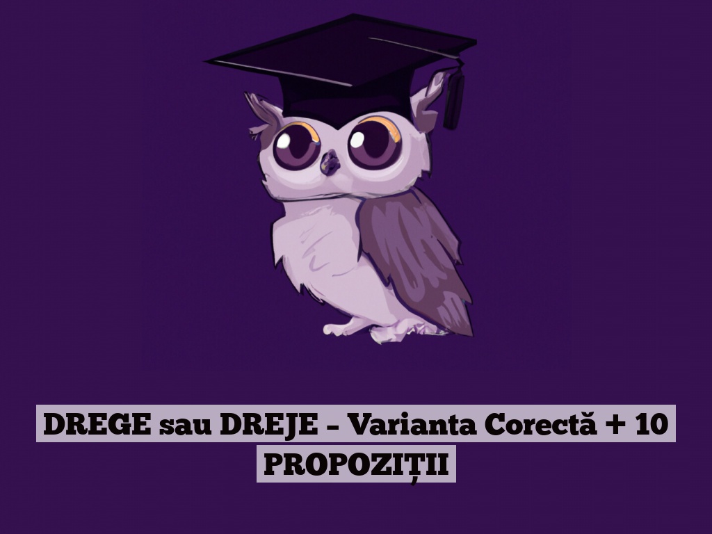 DREGE sau DREJE – Varianta Corectă + 10 PROPOZIȚII