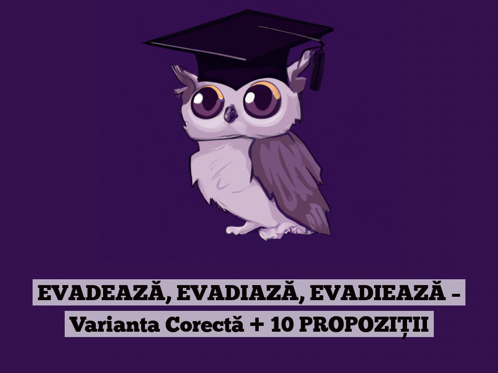 EVADEAZĂ, EVADIAZĂ, EVADIEAZĂ – Varianta Corectă + 10 PROPOZIȚII