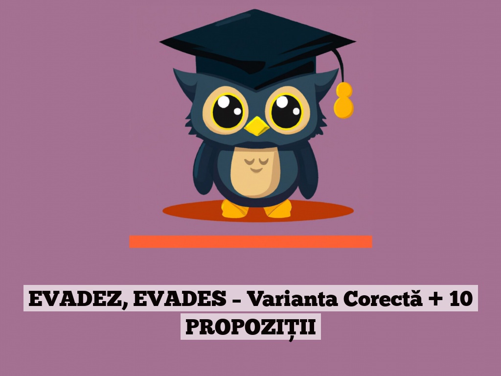 EVADEZ, EVADES – Varianta Corectă + 10 PROPOZIȚII