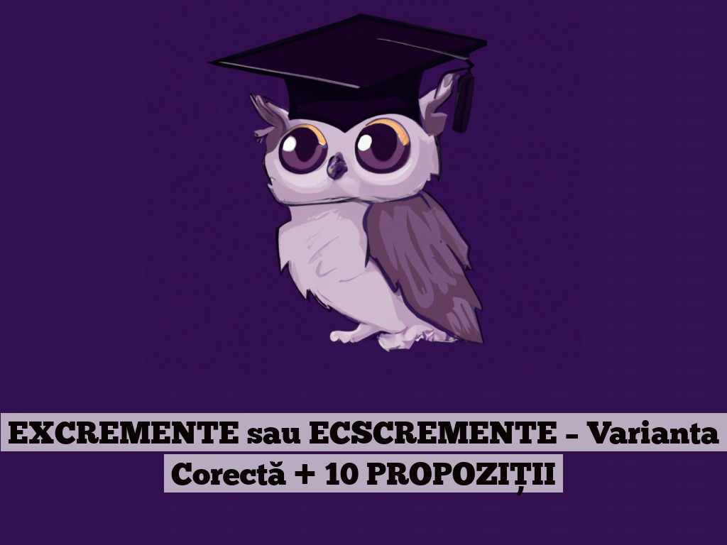 EXCREMENTE sau ECSCREMENTE – Varianta Corectă + 10 PROPOZIȚII