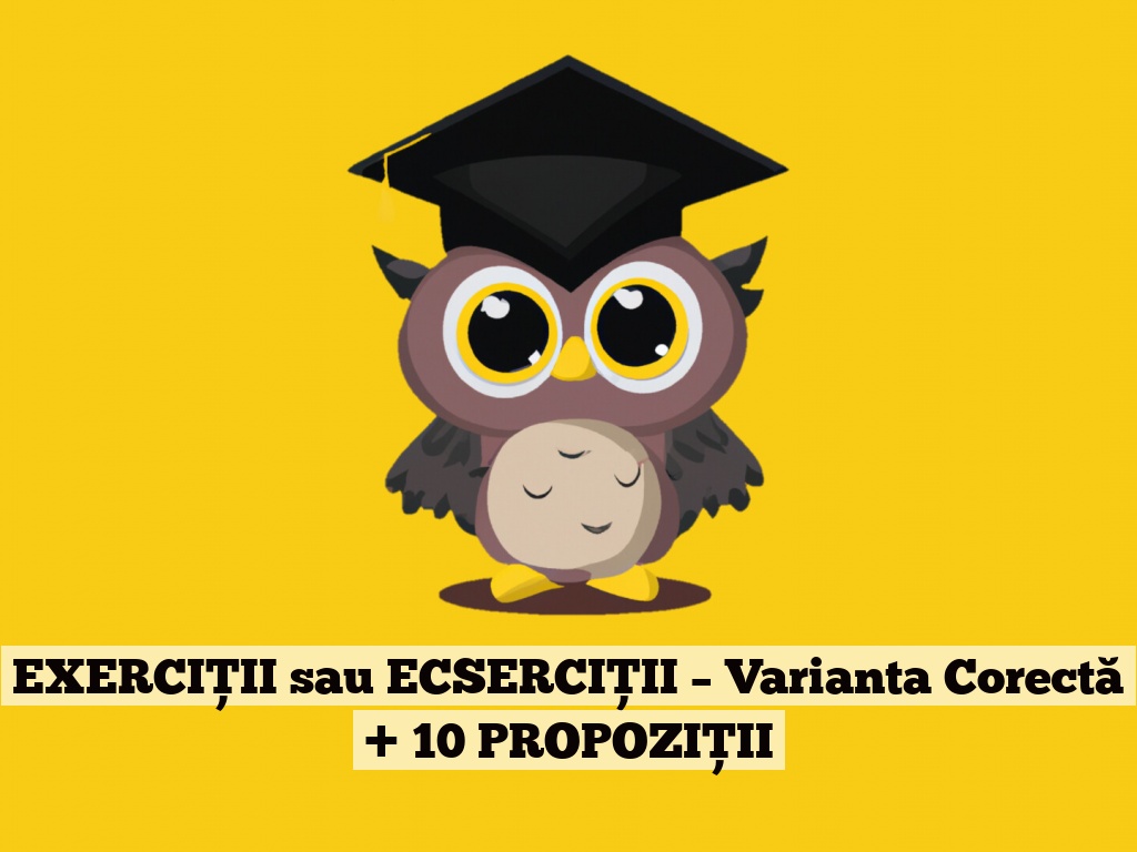 EXERCIȚII sau ECSERCIȚII – Varianta Corectă + 10 PROPOZIȚII