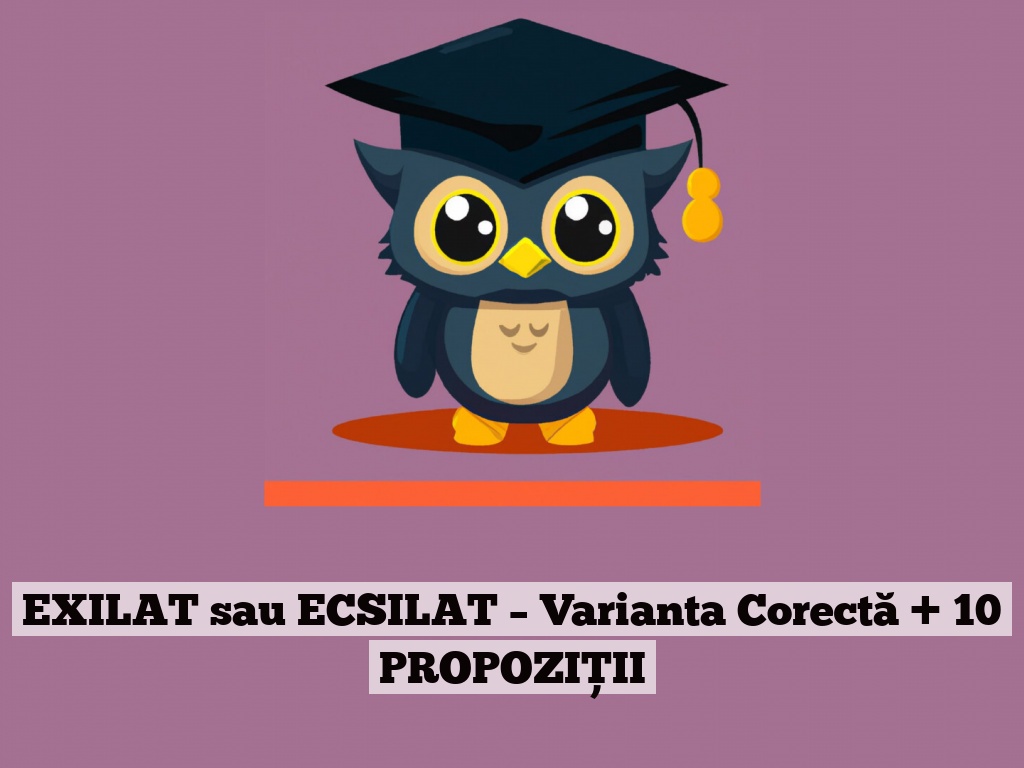 EXILAT sau ECSILAT – Varianta Corectă + 10 PROPOZIȚII