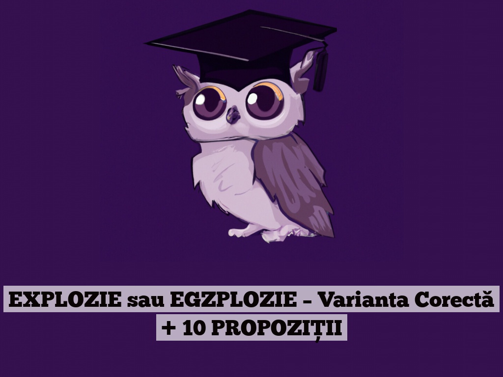 EXPLOZIE sau EGZPLOZIE – Varianta Corectă + 10 PROPOZIȚII