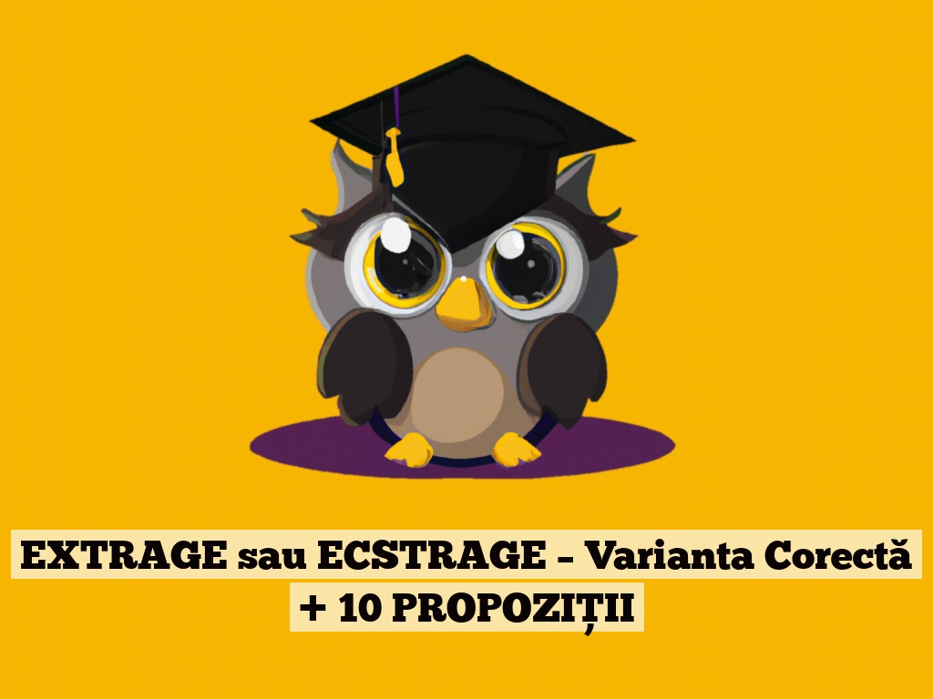 EXTRAGE sau ECSTRAGE – Varianta Corectă + 10 PROPOZIȚII