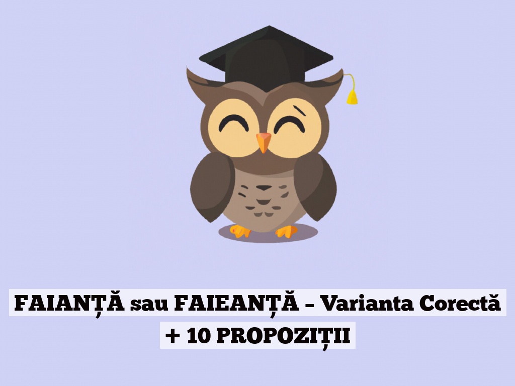 FAIANȚĂ sau FAIEANȚĂ – Varianta Corectă + 10 PROPOZIȚII