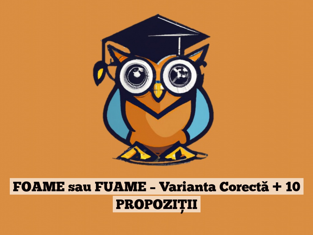 FOAME sau FUAME – Varianta Corectă + 10 PROPOZIȚII