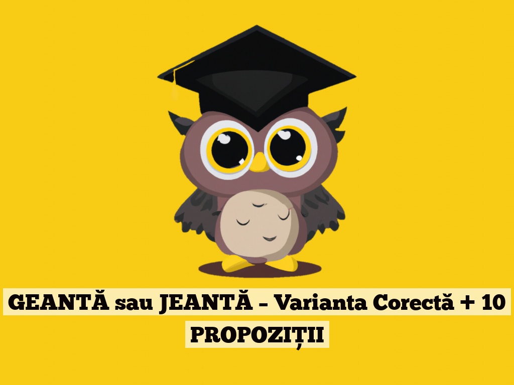 GEANTĂ sau JEANTĂ – Varianta Corectă + 10 PROPOZIȚII