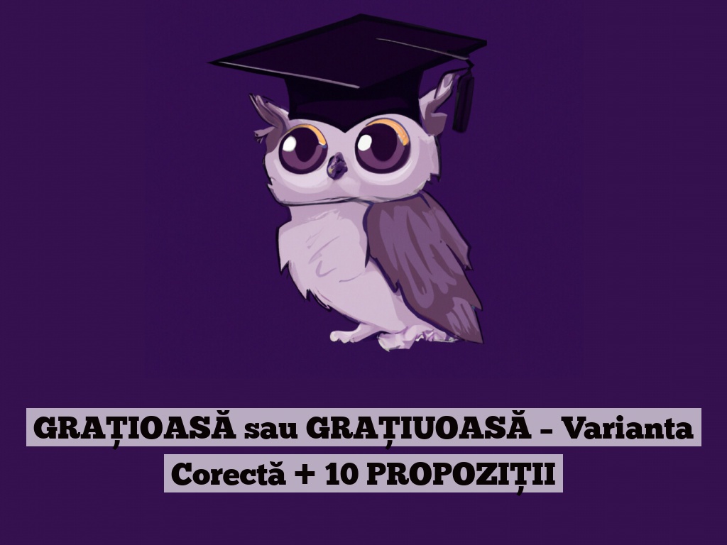 GRAȚIOASĂ sau GRAȚIUOASĂ – Varianta Corectă + 10 PROPOZIȚII