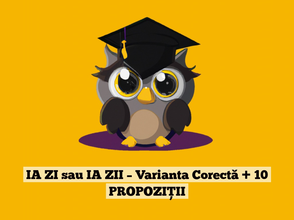 IA ZI sau IA ZII – Varianta Corectă + 10 PROPOZIȚII