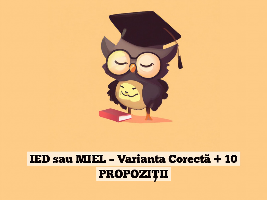 IED sau MIEL – Varianta Corectă + 10 PROPOZIȚII