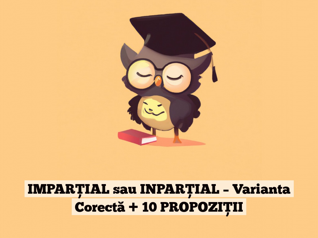 IMPARȚIAL sau INPARȚIAL – Varianta Corectă + 10 PROPOZIȚII