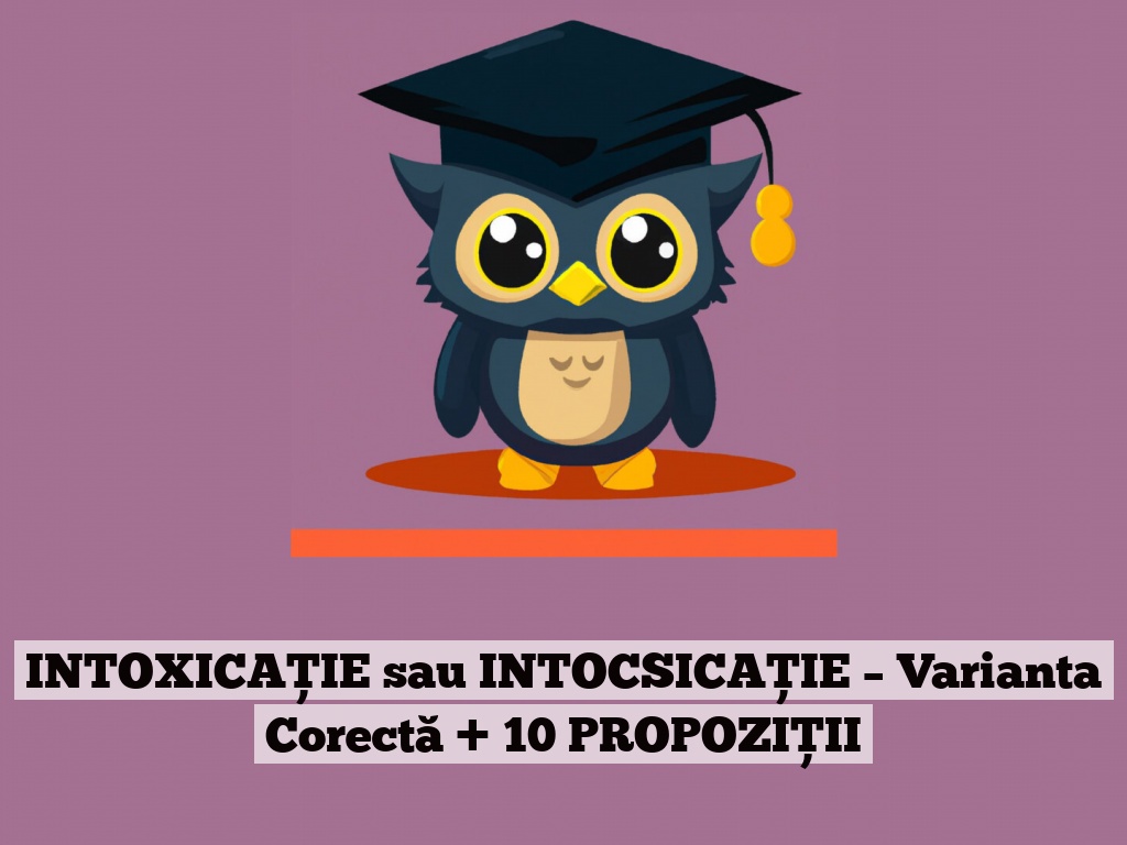 INTOXICAȚIE sau INTOCSICAȚIE – Varianta Corectă + 10 PROPOZIȚII