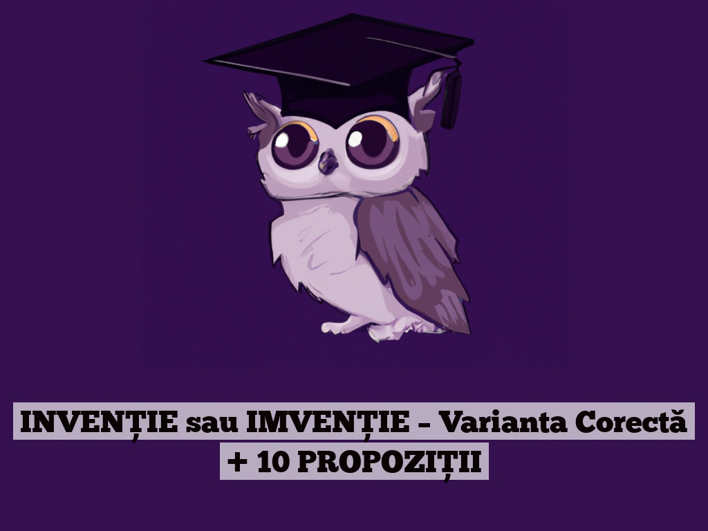 INVENȚIE sau IMVENȚIE – Varianta Corectă + 10 PROPOZIȚII