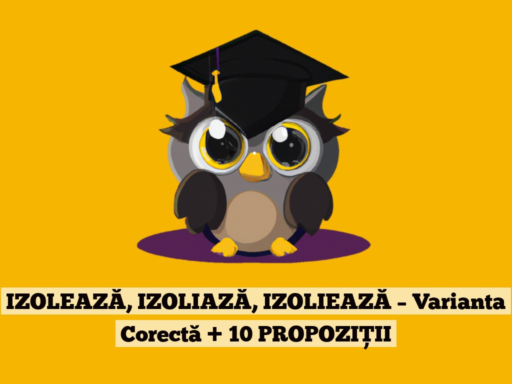 IZOLEAZĂ, IZOLIAZĂ, IZOLIEAZĂ – Varianta Corectă + 10 PROPOZIȚII