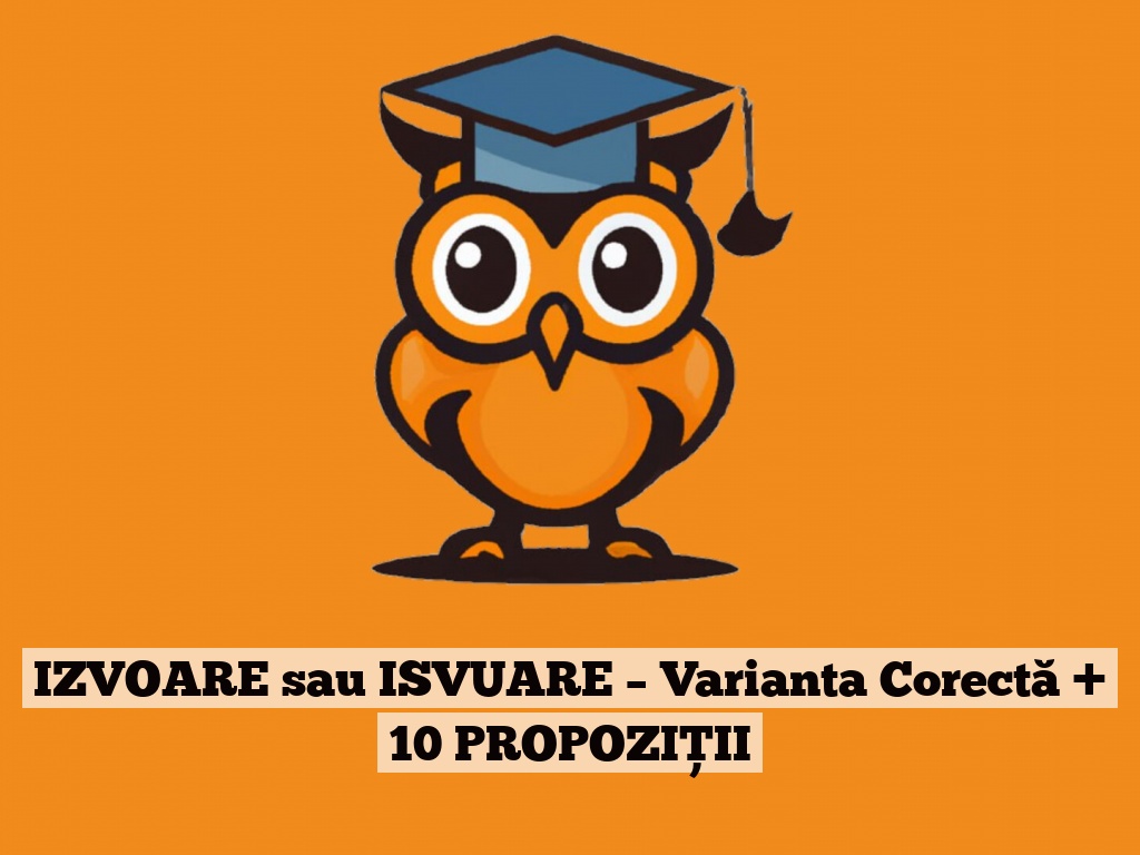 IZVOARE sau ISVUARE – Varianta Corectă + 10 PROPOZIȚII