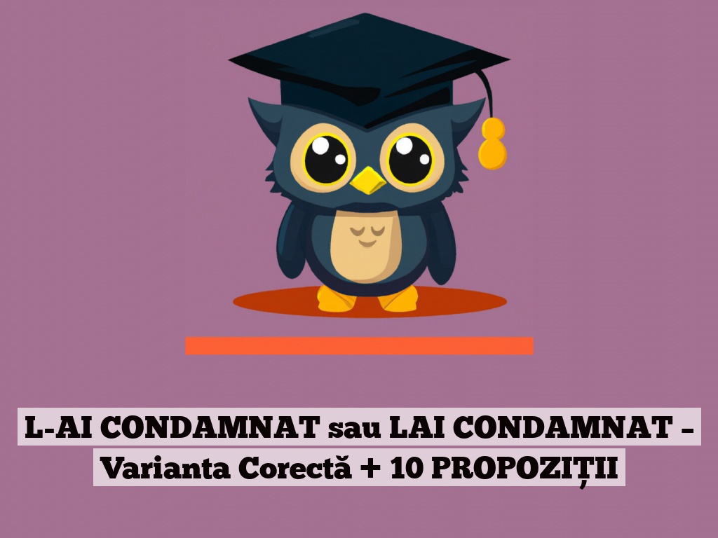 L-AI CONDAMNAT sau LAI CONDAMNAT – Varianta Corectă + 10 PROPOZIȚII