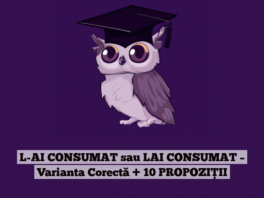 L-AI CONSUMAT sau LAI CONSUMAT – Varianta Corectă + 10 PROPOZIȚII