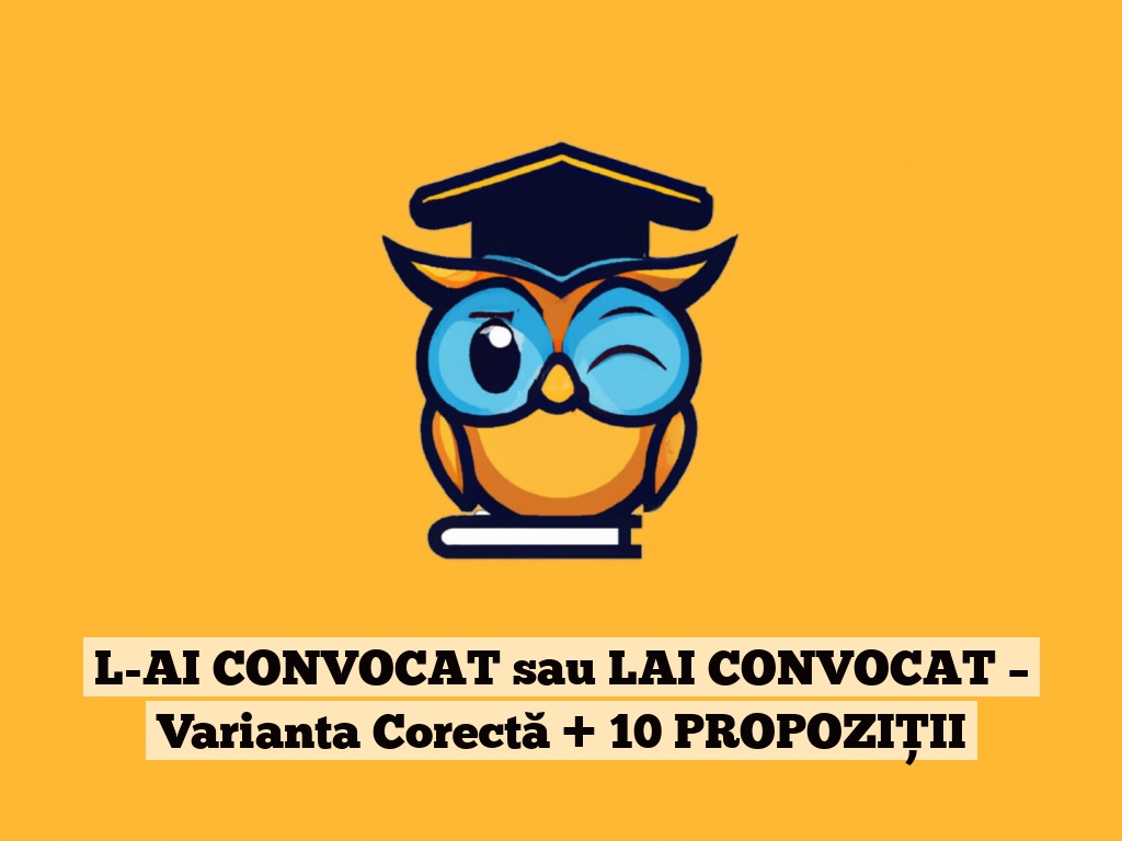 L-AI CONVOCAT sau LAI CONVOCAT – Varianta Corectă + 10 PROPOZIȚII