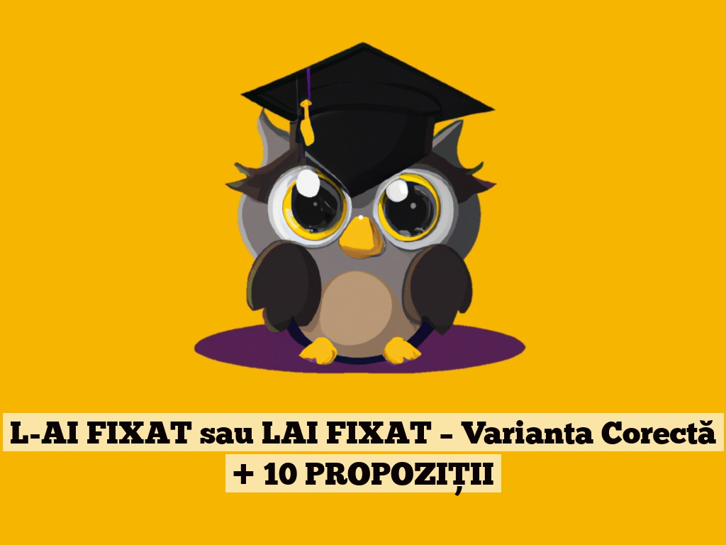 L-AI FIXAT sau LAI FIXAT – Varianta Corectă + 10 PROPOZIȚII