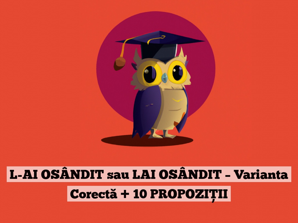 L-AI OSÂNDIT sau LAI OSÂNDIT – Varianta Corectă + 10 PROPOZIȚII