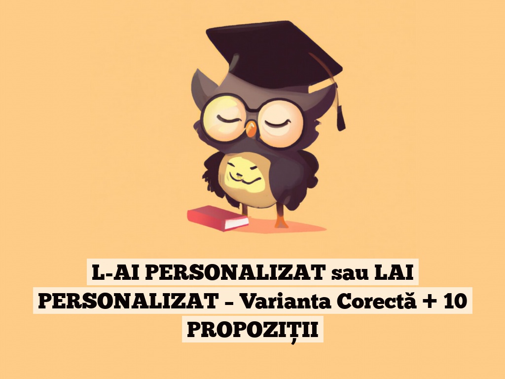 L-AI PERSONALIZAT sau LAI PERSONALIZAT – Varianta Corectă + 10 PROPOZIȚII