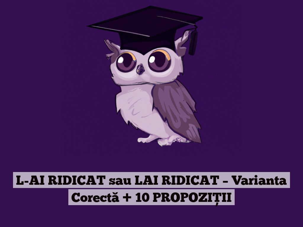 L-AI RIDICAT sau LAI RIDICAT – Varianta Corectă + 10 PROPOZIȚII