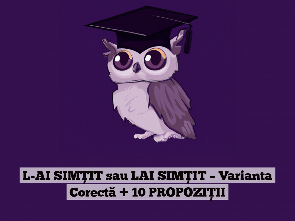 L-AI SIMȚIT sau LAI SIMȚIT – Varianta Corectă + 10 PROPOZIȚII