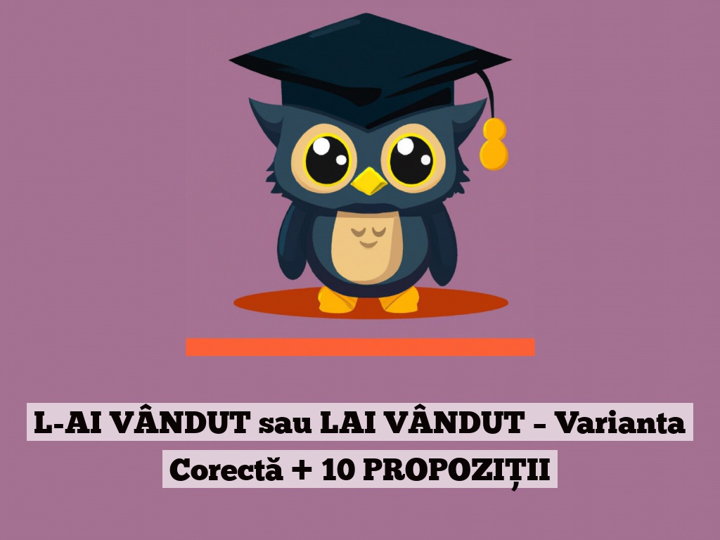 L-AI VÂNDUT sau LAI VÂNDUT – Varianta Corectă + 10 PROPOZIȚII